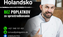 🆕 Pracovná ponuka na pozíciu CHEF DE PARTIE v 3* Hoteli v Holandsku, nástupný plat 1900- 2200€ netto, nástup IHNEĎ¬! – CELOROČKA